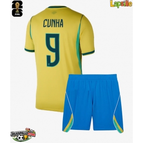 Brasilia Matheus Cunha #9 Kotipaita Lapsille MM-kisat 2026 Lyhythihainen (+ shortsit)